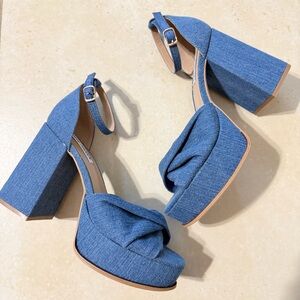 Steve Madden Denim Platform Heels 8.5